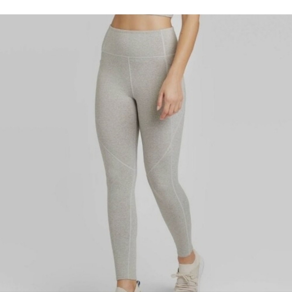 JoyLab Gray High-Waisted Athletic Yoga Leggings, Size Small